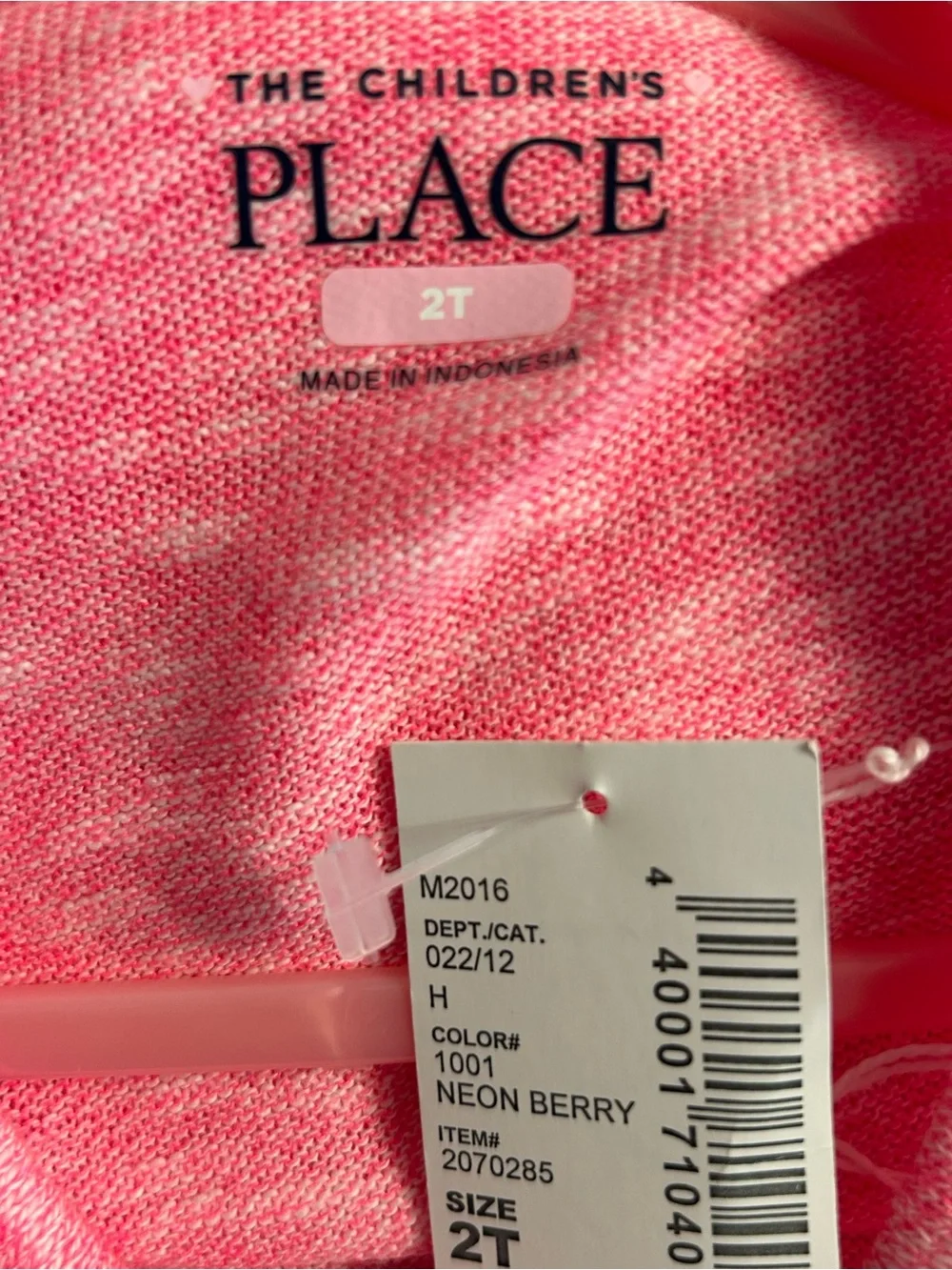 NWT- Girls The Children’s Place Pink Heart Graphic Long-Sleeve Top